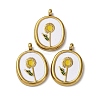 304 Stainless Steel Enamel Pendants STAS-P406-23G-1