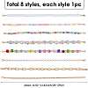8Pcs 8 Styles Acrylic Beads & Aluminum Cable Chains & 304 Stainless Steel Baseball Cap Chain HJEW-SC0002-47-2