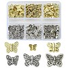 91Pcs 6 Styles Tibetan Style Alloy Butterfly Beads FIND-YW0004-92-1