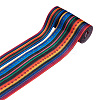 2Rolls 2 Styles Stripe Pattern Printed Polyester Grosgrain Ribbon OCOR-TA0001-37K-8