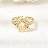 Brass Resin Cuff Rings for Women RJEW-K312-06G-2