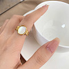 Retro Fashionable 304 Stainless Steel and Shell Finger Rings FS-WG8030D-01-1
