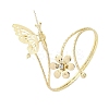 Flower & Butterfly Alloy Arm Cuff Bangles for Girl Women AJEW-A063-01F-G-4