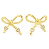 304 Stainless Steel Micro Pave Clear Cubic Zirconia Stud Earrings for Women EJEW-U023-05G-2