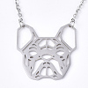 Non-Tarnish 201 Stainless Steel Puppy Pendant Necklaces NJEW-T009-JN041-1-40-1