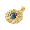 Rack Plating Brass Cubic Zirconia Enamel Pendants KK-S380-11G-2
