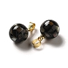 Natural Black Lip Shell Dyed Round Charms SSHEL-H071-01G-01-2