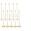 Leaf Brass & Alloy Flower Cup Pendant Decorations HJEW-AB00496-1