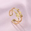 Brass Cuff Finger Rings RJEW-C120-09G-1