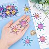 20Pcs 2 Style Rainbow Color Iron Pendants IFIN-FH0001-57-3