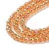 Electroplate Transparent Glass Beads Strands X1-GLAA-H021-01B-FR06-4