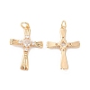 Brass & Glass & Cubic Zirconia Pendants KK-G468-12G-1