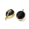 Synthetic Blue Goldstone Oval Pendants G-K371-01G-04-2