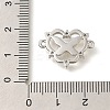 Brass Clear Cubic Zirconia Heart Links KK-K388-83P-3