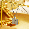 Non-Tarnish 304 Stainless Steel Square Pendant Necklace CP3503-2-1