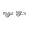 Non-Tarnish 304 Stainless Steel Heart with Word Love You Open Cuff Ring for Women LS-RJEW-S405-261P-1