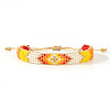 Adjustable Glass Seed Bead Braided Bead Bracelets for Women AP3719-1-1
