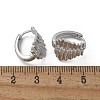 Brass Clear Cubic Zirconia Hoop Earrings EJEW-Q014-17P-3