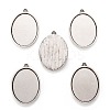 Tibetan Style Alloy Oval Tray Pendant Cabochon Settings LS-TIBEP-A19948-AS-LF-2
