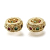 Brass Micro Pave Clear Cubic European Zirconia Beads KK-M316-17G-03-1