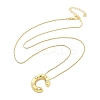 Brass & Plastic Pearl Letter Pendant Box Chain Necklaces for Women NJEW-U017-01G-03-3