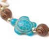 10Pcs 10 Styles Synthetic Turquoise & Coconut & Wood Beaded Stretch Bracelet Sets BJEW-JB10719-4
