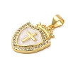 Rack Plating Brass Micro Pave Cubic Zirconia Pendants KK-P279-26A-G-2