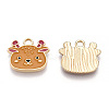 Light Gold Plated Alloy Enamel Pendants ENAM-T009-84B-RS-1