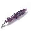 Mixed Natural & Synthetic Gemstone Pointed Dowsing Pendulums AJEW-B020-06P-5
