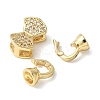 Brass Pave Clear Cubic Zirconia Fold Over Clasps KK-M320-30G-2