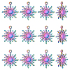 12Pcs Rainbow Color Alloy Pendants FIND-LP0001-55-1