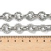 304 Stainless Steel Textured Double Ring Link Chain Necklaces NJEW-S453-02P-B-5