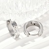 304 Stainless Steel Polishing Effect Hoop Earrings EJEW-M001-32P-3
