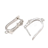 Brass Micro Pave Cubic Zirconia Hoop Earring Findings CU-CBAB5B4-04P-2