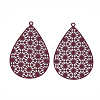 430 Stainless Steel Filigree Pendants STAS-S108-25A-03-2