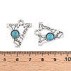 Synthetic Turquoise & Alloy Pendants PALLOY-H146-01AS-V-3