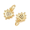 Brass Micro Pave Clear Cubic Zirconia Pendants KK-L275-71E-G-2