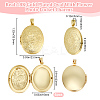 6Pcs Brass Locket Pendants KK-BBC0015-50-2