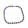 Synthetic Hematite & Brass Column Beaded Necklace with Magnetic Clasps NJEW-G047-01D-1