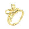 Rack Plating Brass Micro Pave Cubic Zirconia Finger Ring RJEW-C072-33F-G-1