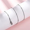 0.9MM 304 Stainless Steel Satellite Chain Necklaces NJEW-T016-21B-P-1