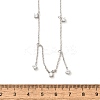 304 Stainless Steel Clear Cubic Zirconia Tassel Necklaces for Women NJEW-U031-10P-3