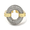 Rack Plating Brass Micro Pave Cubic Zirconia Cuff Finger Rings for Women RJEW-C114-16J-G-2