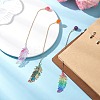 3Pcs Stainless Steel Feather & Alloy Bookmarks AJEW-JK00402-2