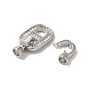 Rack Plating Brass Micro Pave Clear Cubic Zirconia Fold Over Clasps KK-A222-19P-2