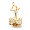 Brass Micro Pave Clear Cubic Zirconia Fold Over Clasps KK-K389-128G-1