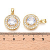 Brass Micro Pave Cubic Zirconia Pendants KK-N254-233G-3