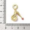 Brass Micro Pave Clear Cubic Zirconia European Dangle Charms KK-A278-08G-01-3