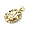 Brass Pave Shell Pendants KK-I708-16G-G-2