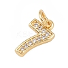 Brass Micro Pave Clear Cubic Zirconia Charms KK-G544-04G-07-2